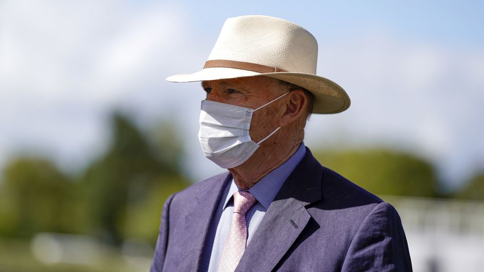 John Gosden watches Enable at Kempton