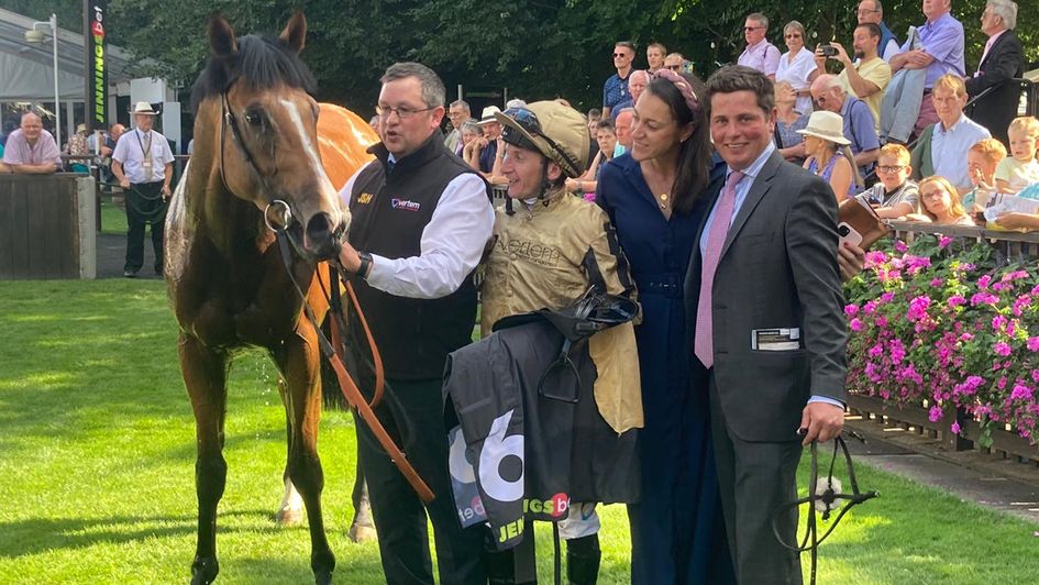 James Horton celebrates with Sir Maximus