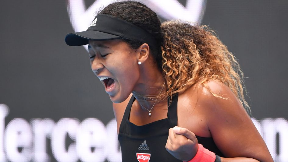 Naomi Osaka celebrates at the China Open