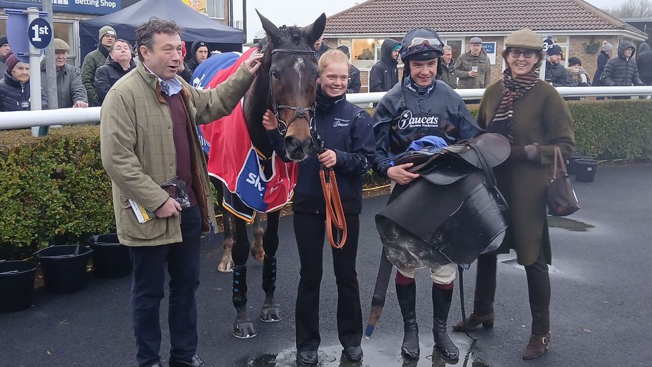 Djelo poses with winning connections after the Peterborough