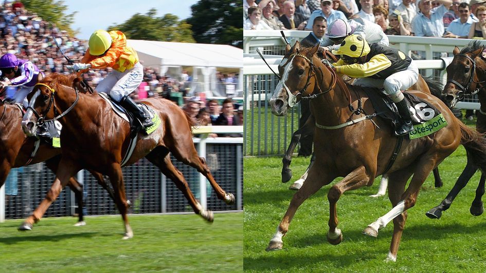 Purple Moon and Sergeant Cecil winning the Ebor