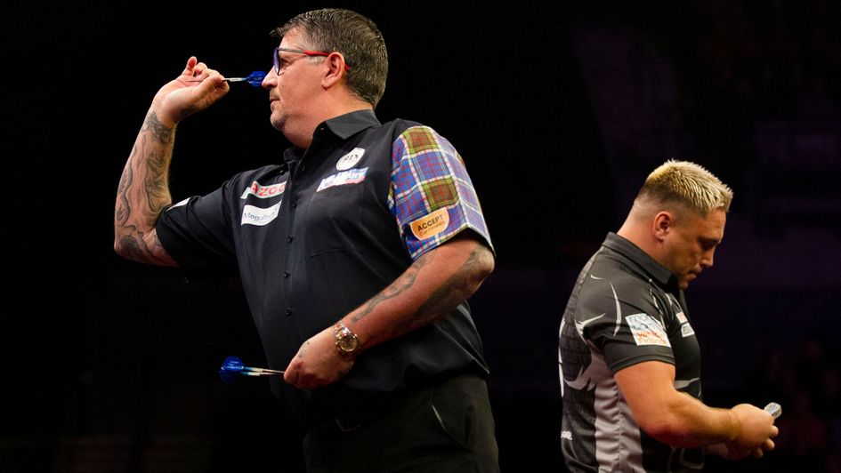 Gary Anderson and Gerwyn Price (Picture: Lawrence Lustig/PDC)