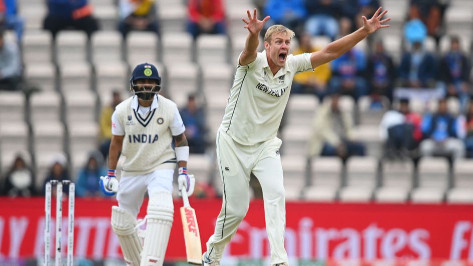 Virat Kohli is dismissed LBW by Kyle Jamieson