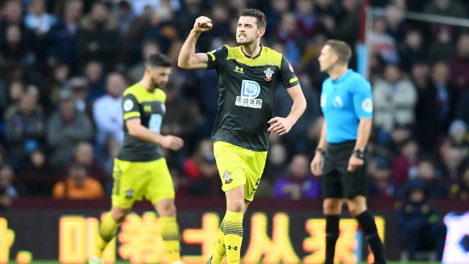 Jack Stephens: Southampton ace celebrates his goal at Aston Villa