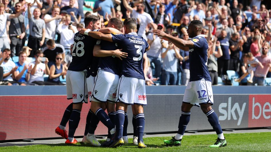 Millwall celebrate Lee Gregory's goal against Brentford on Good Friday