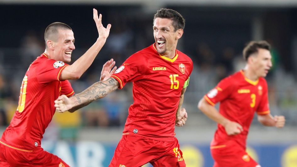 Montenegro's Stefan Savic celebrates