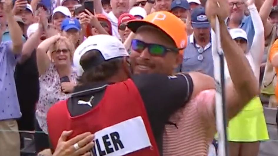 Rickie Fowler celebrates his victory