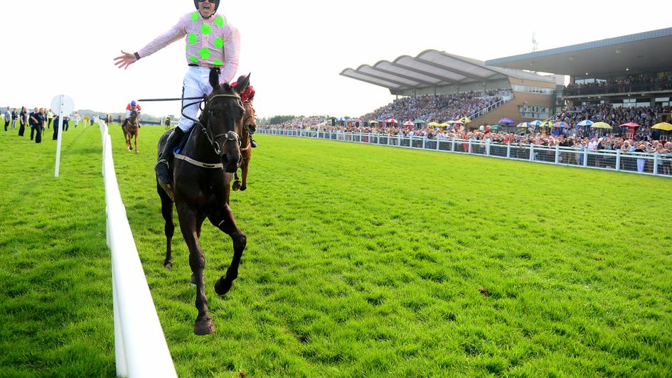 Ruby Walsh celebrates aboard Burrows Saint