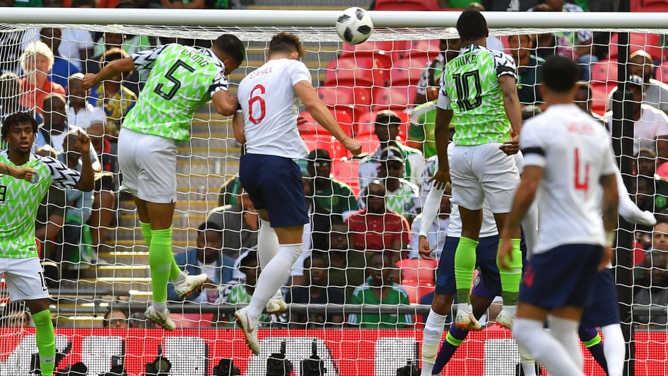 Gary Cahill gives England the lead against Nigeria