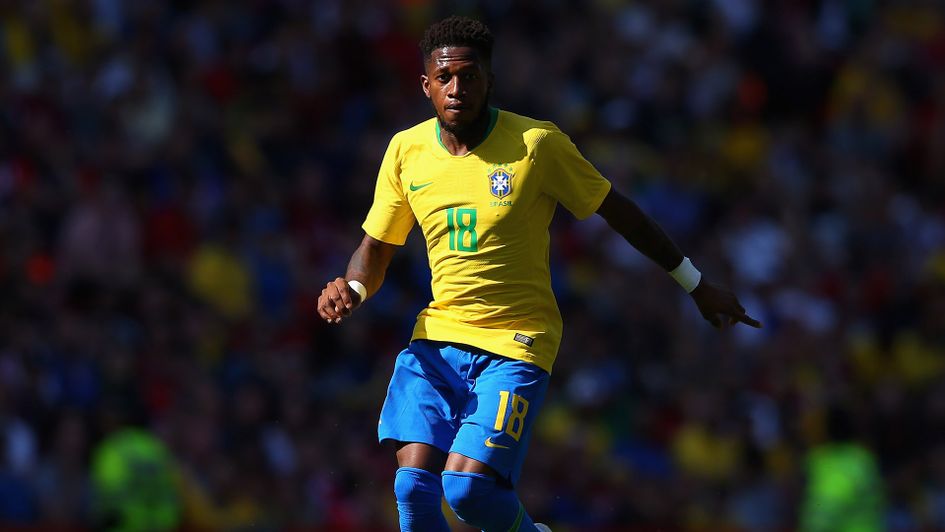 Fred in action for Brazil