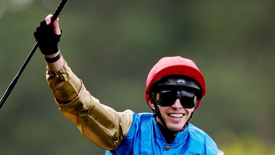 James Doyle celebrates as Lazzat takes Group One glory