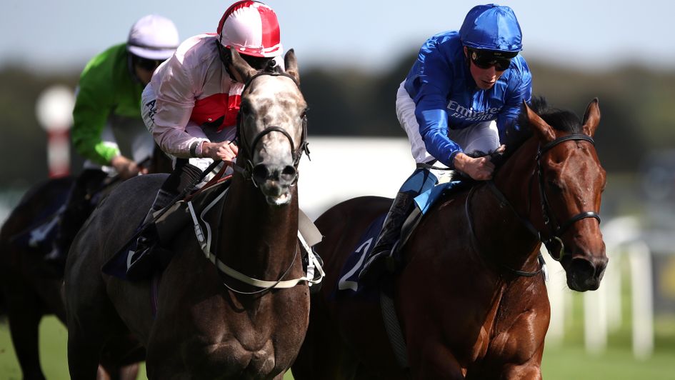 Lazuli (right) edges out Misty Grey at Doncaster