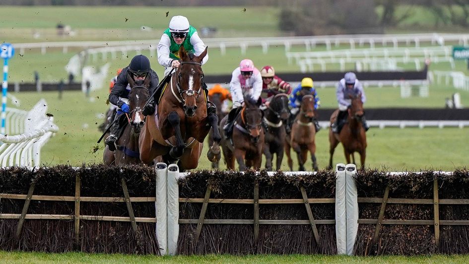 Weveallbeencaught toughs it out from the front at Cheltenham