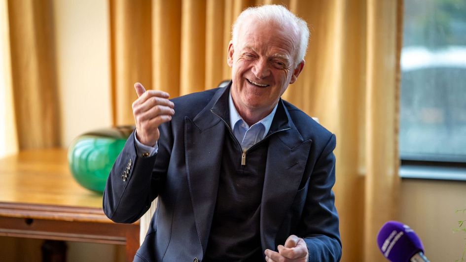 Willie Mullins in conversation ahead of the 2026 Cheltenham Festival (credit: Inpho Photography/The Jockey Club)