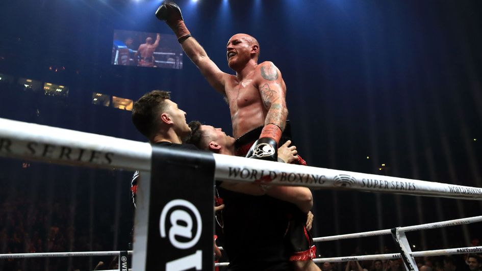 George Groves celebrates