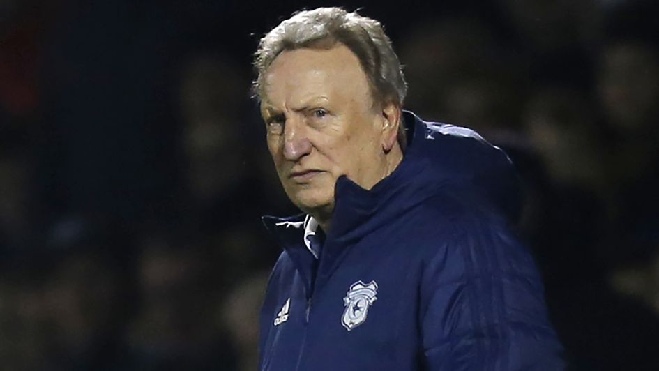 Neil Warnock looks on during Cardiff's FA Cup shock at Gillingham