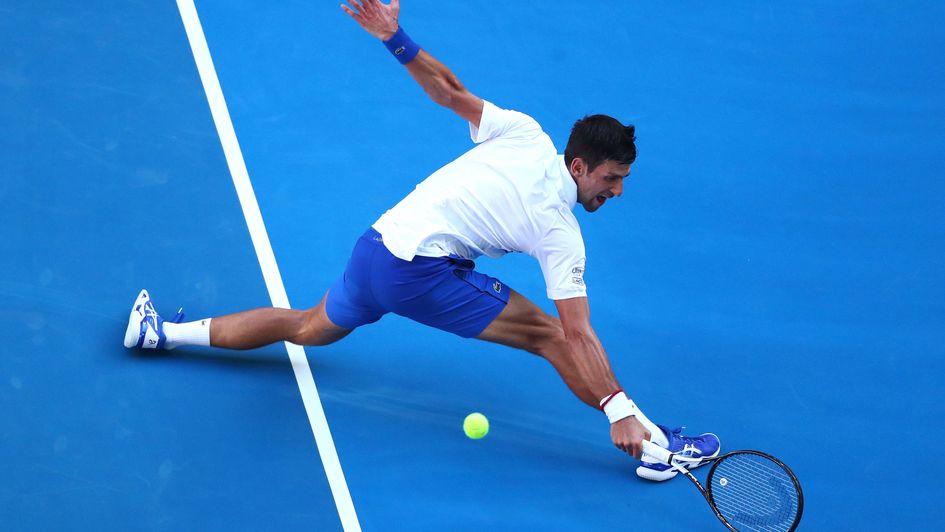 Novak Djokovic on his way to victory