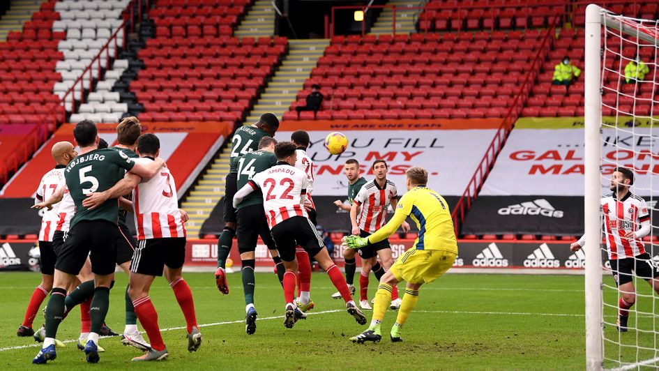 Serge Aurier scores against Sheffield United