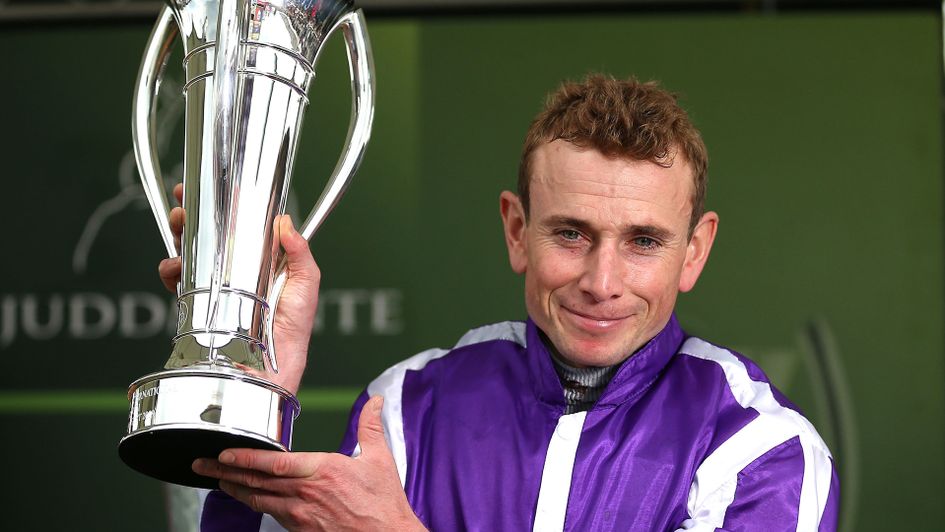 Ryan Moore with the Juddmonte International trophy