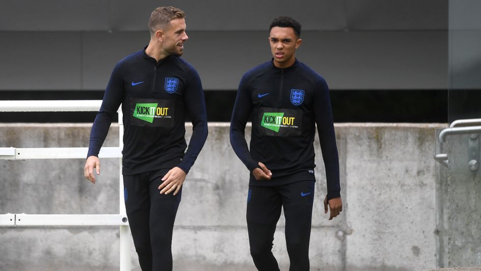 England and Liverpool duo Jordan Henderson (left) and Trent Alexander-Arnold (right)