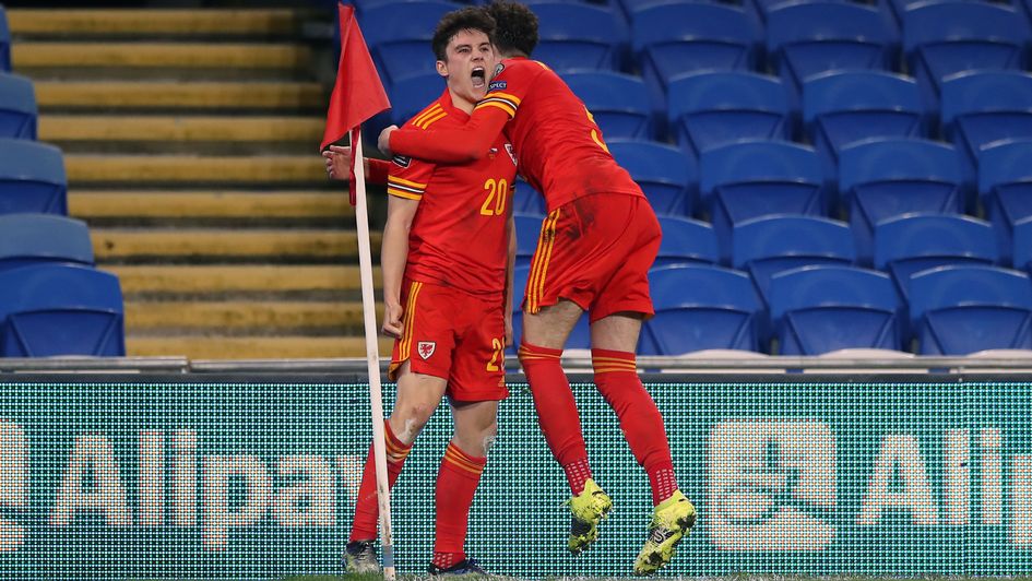 Daniel James celebrates Wales' winner