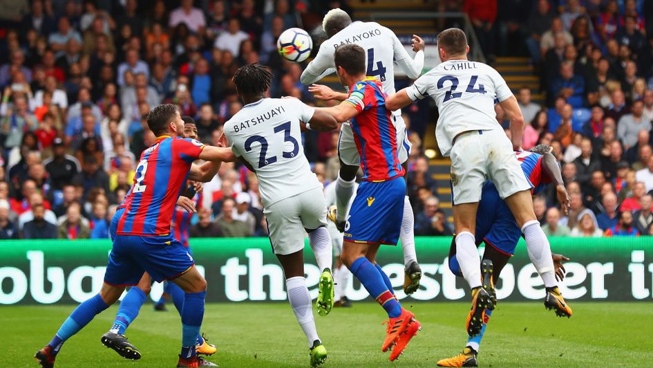 Tiemoue Bakayoko heads in Chelsea's equaliser to make it 1-1