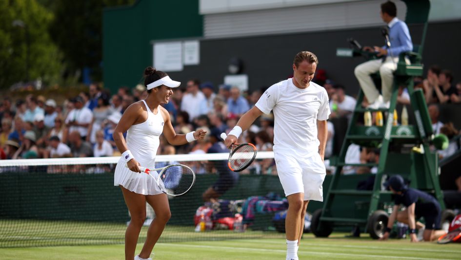 Heather Watson in the mixed doubles
