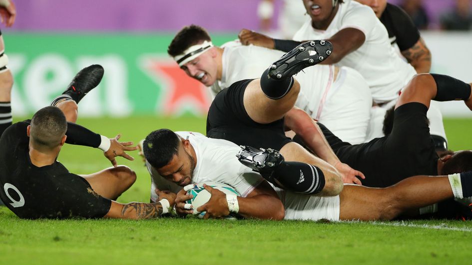 England's Manu Tuilagi scored for England after just 97 seconds in their semi-final victory over New Zealand