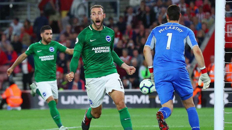 Glenn Murray celebrates scoring for Brighton against Southampton