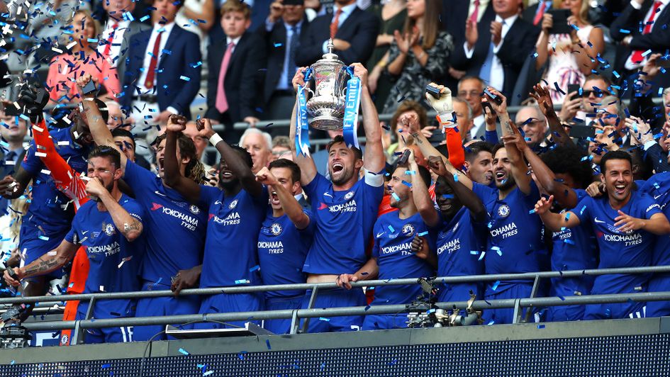 Chelsea celebrate winning the 2018 FA Cup