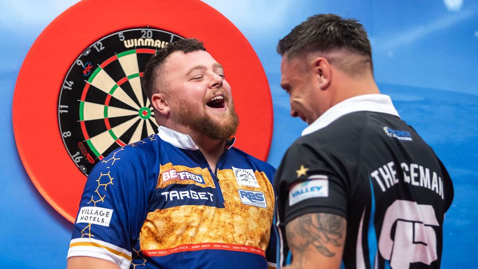 Josh Rock and Gerwyn Price (Picture: Taylor Lanning/PDC)