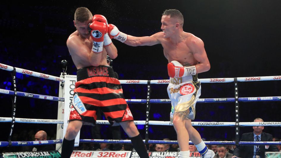 Josh Warrington (right) in action in Leeds