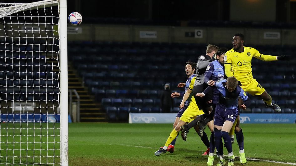 Daryl Dike scores his first goal against Wycombe