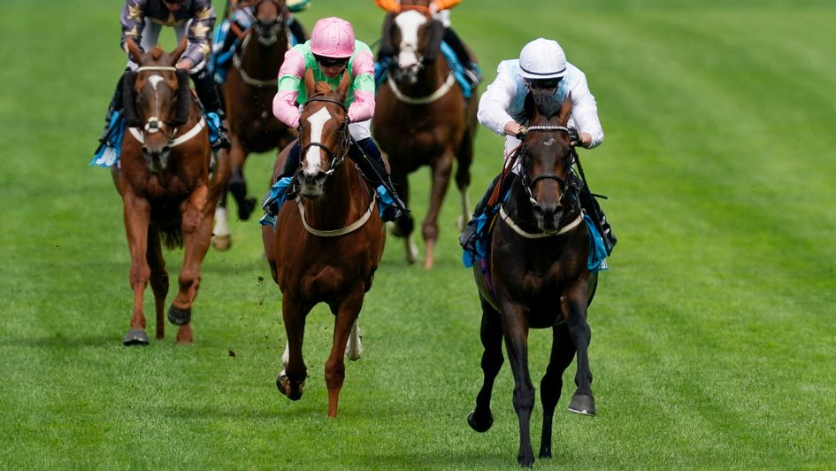 Mostly Cloudy in winning action at Ascot
