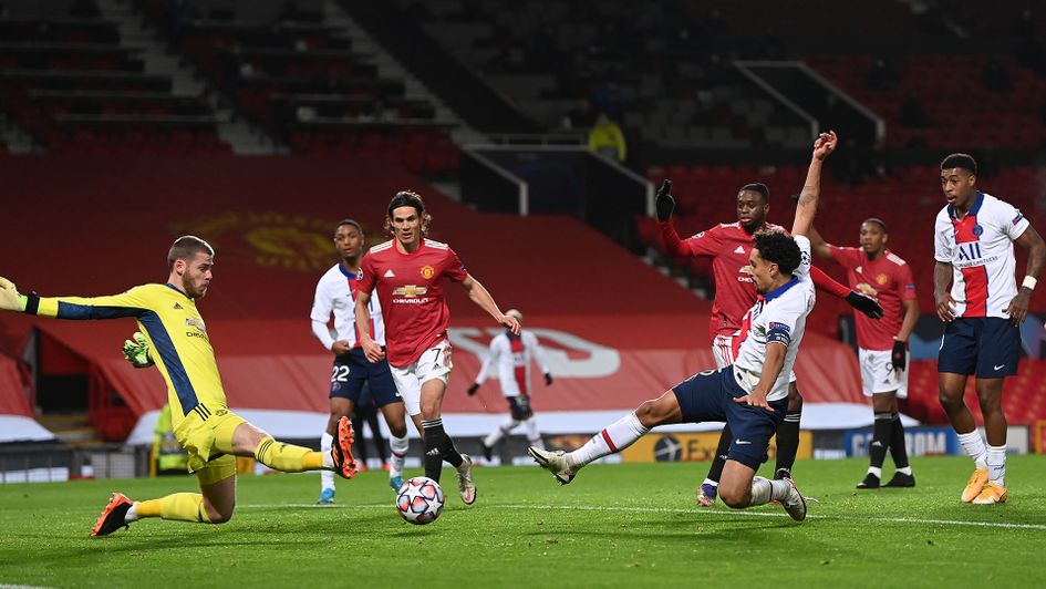 Marquinhos scores against Manchester United
