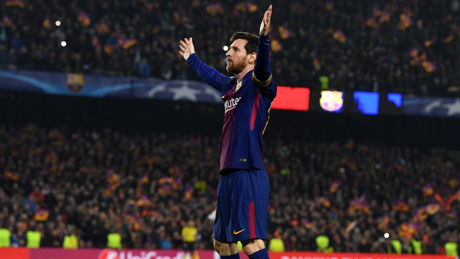 Lionel Messi celebrated his 100th Champions League goal v Chelsea