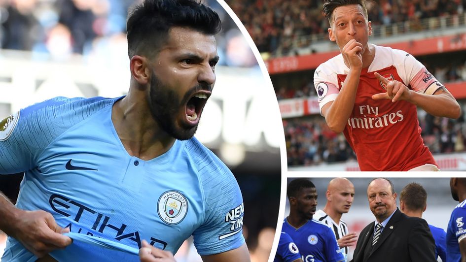 Good results for Man City and Arsenal (left and top right respectively), bad news for Rafa Benitez (bottom right) at Newcastle