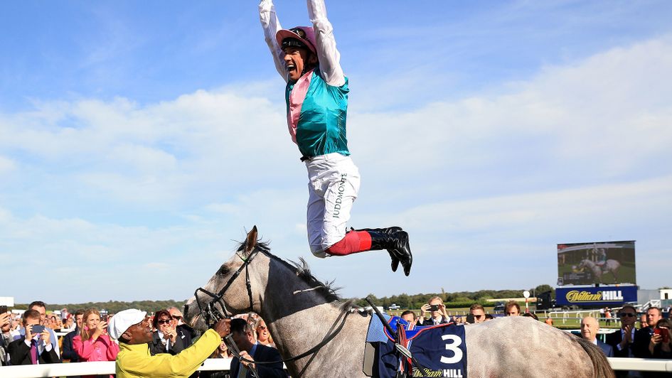 Frankie Dettori's famous flying dismount from Logician