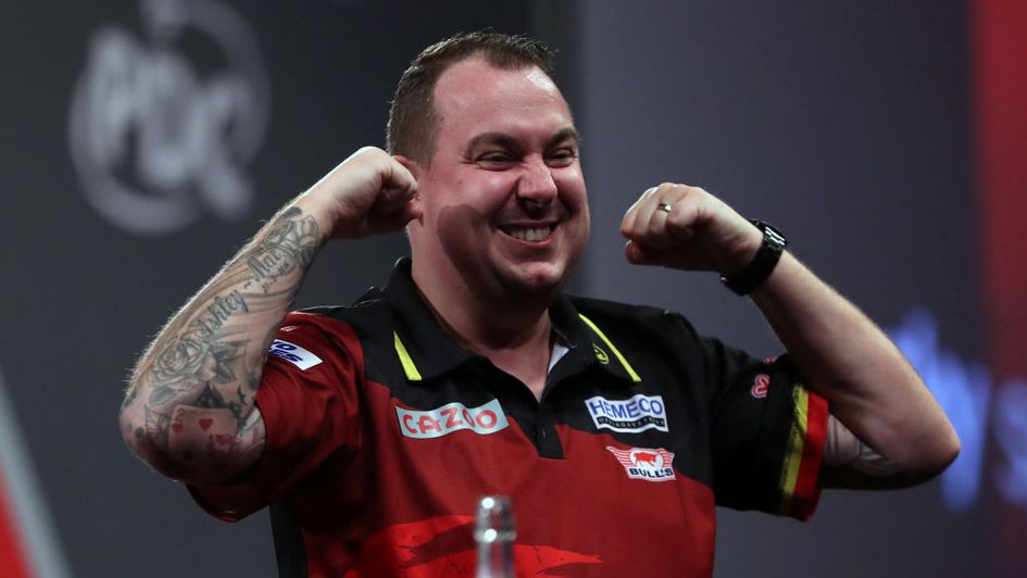 Kim Huybrechts is all smiles at Ally Pally