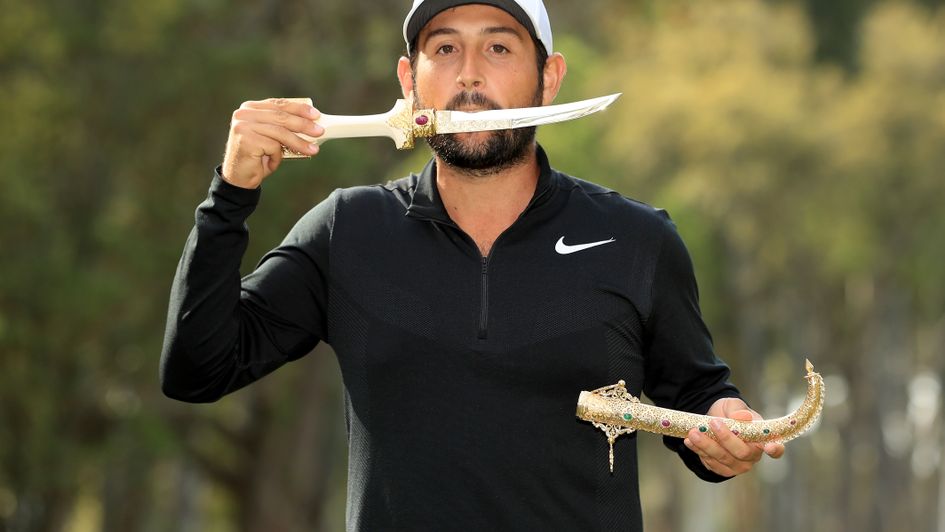 Alex Levy with the dagger awarded to the winner of the Trophee Hassan II