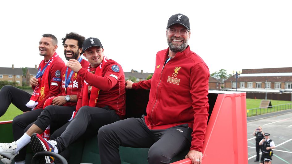 Jurgen Klopp during Liverpool's bus parade