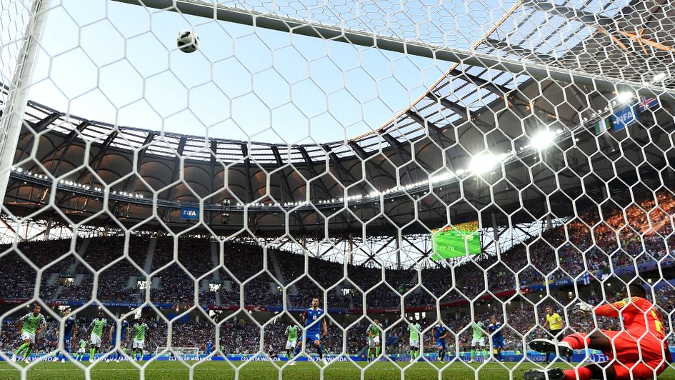 Gylfi Sigurdsson blasts his penalty over the bar