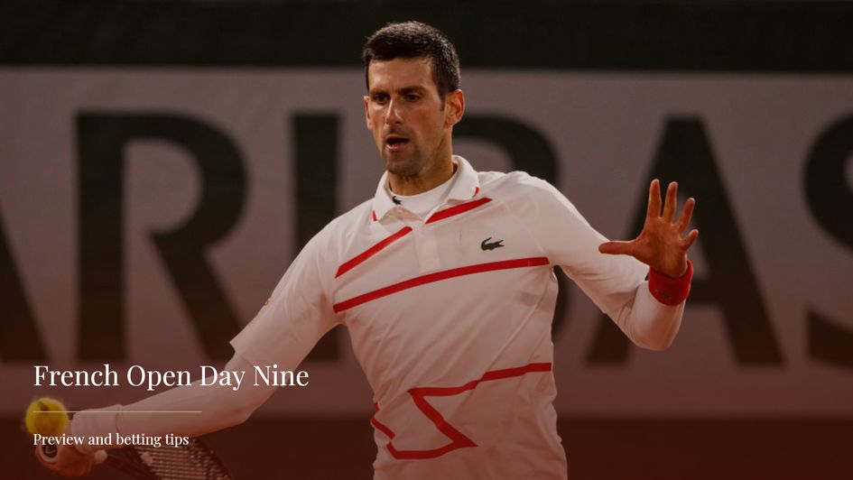 Novak Djokovic is in action on Monday