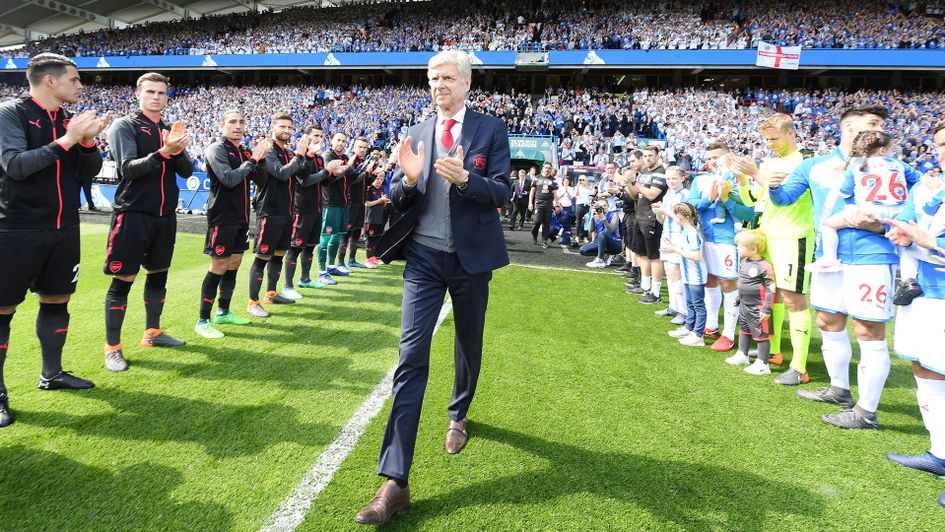 Wenger is given a guard of honour in his final game at Huddersfield