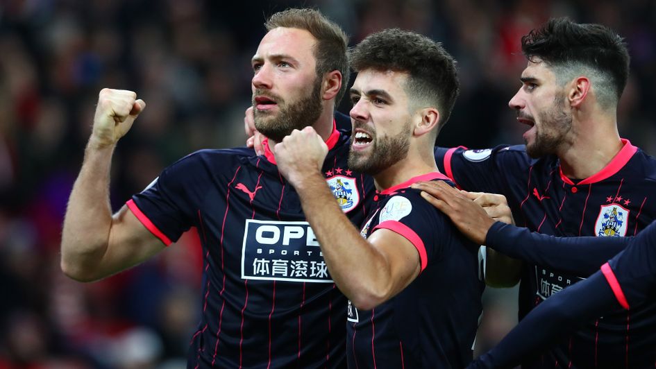 Laurent Depoitre and Huddersfield celebrate