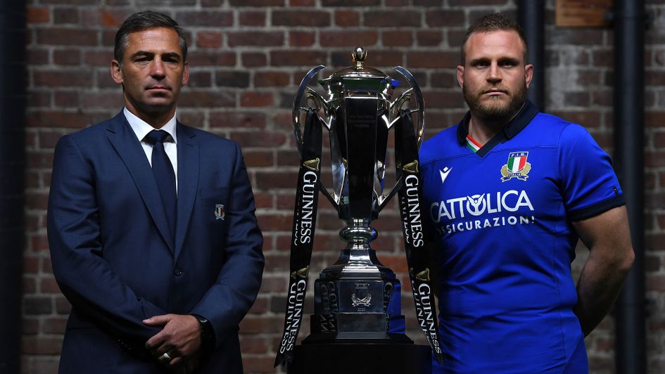 Italy head coach Franco Smith and captain Luca Bigi