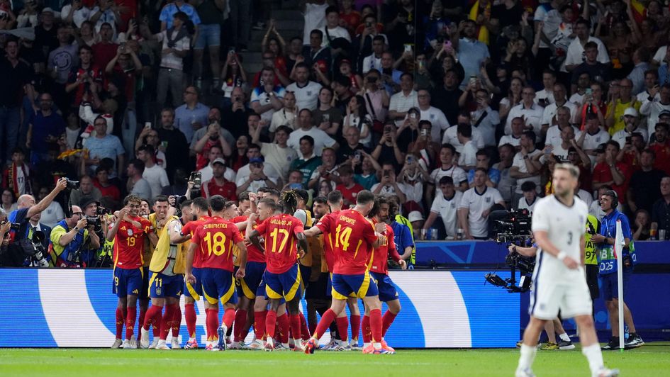 Celebrations for Spain after Mikel Oyarzabal's late winner