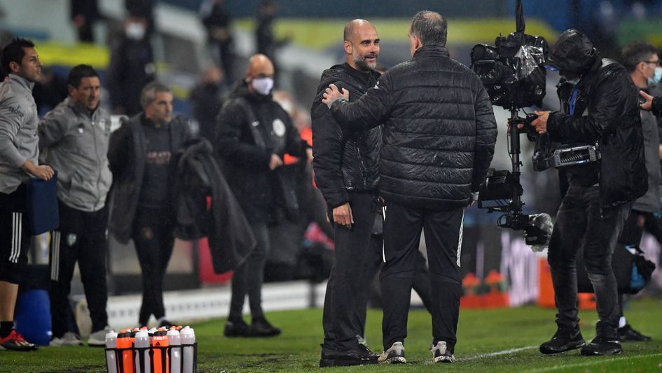 Marcelo Bielsa confronts Pep Guardiola at the full-time whistle