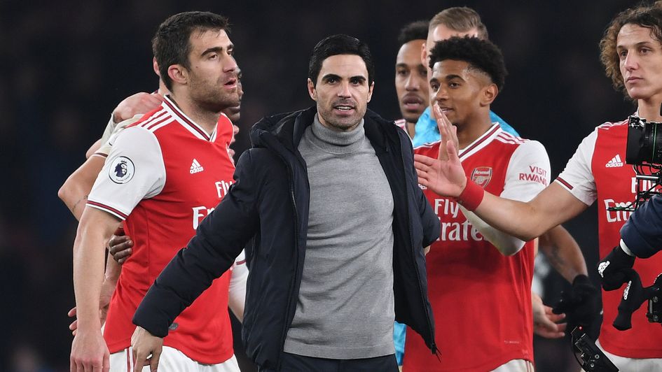 Mikel Arteta celebrates his first victory as Arsenal boss