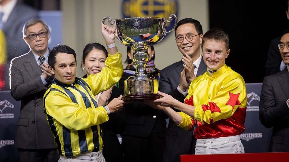 Silvestre de Sousa and Tom Marquand with their trophy